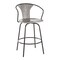 Lumisource Waco Industrial Counter Stool With Black Metal And Grey Wood